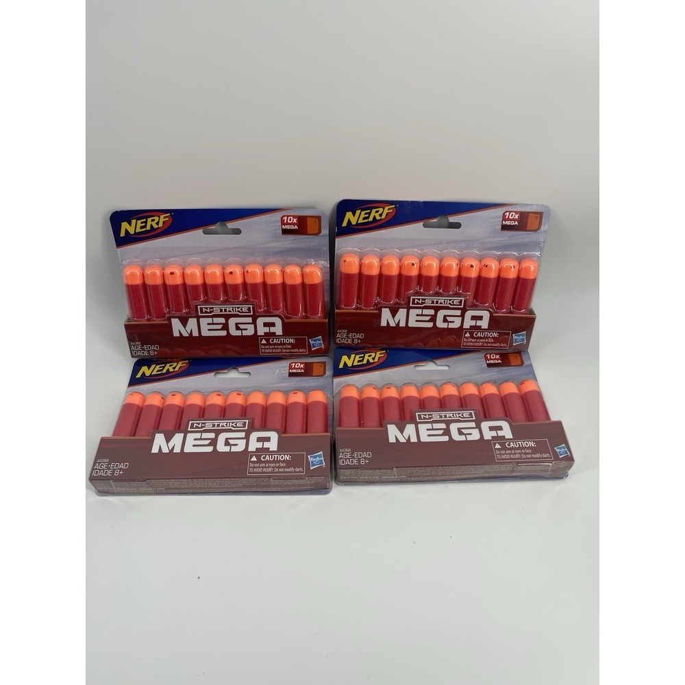 NERF Official‎ N-Strike Mega Series 10-Darts Red Refill A4368 Sealed 4 Packs